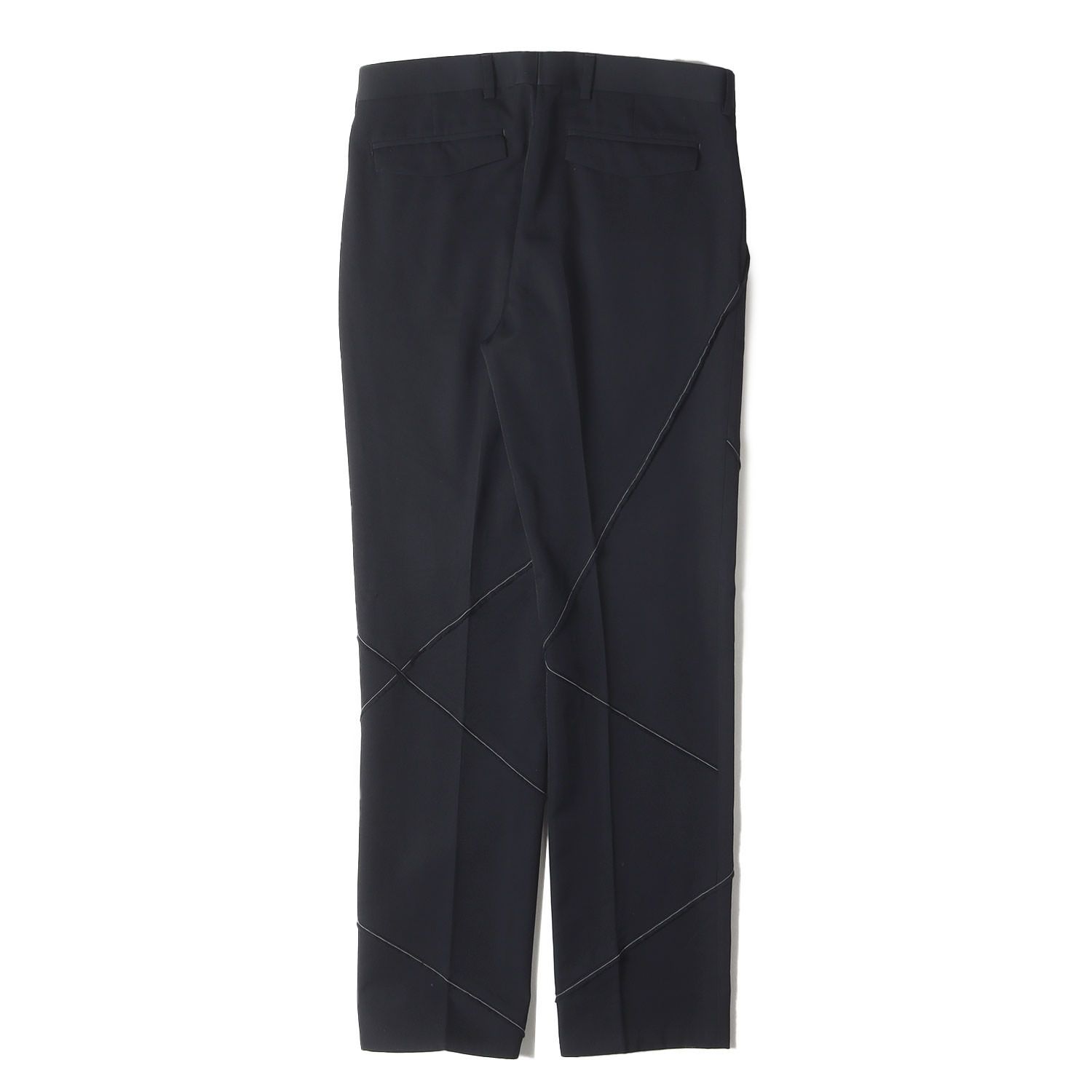 Dior HOMME ディオールオム パンツ ブラック 黒 サイズ 44 白耳ライン パッチワーク ノンタック スラックス パンツ 763C131W1256 イタリア製 ボトムス ズボン メンズ