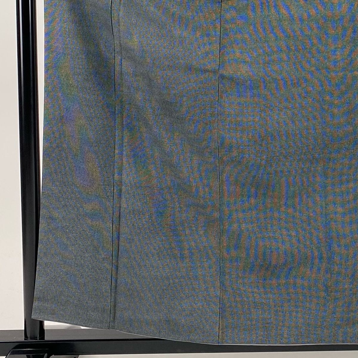 江戸小紋 身丈160cm 裄丈61.5cm S 袷 落款 角通し 黒灰 正絹