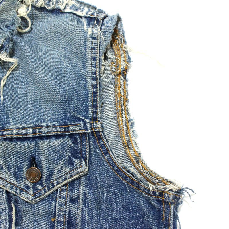 70s vintage Levi's BIG E カットオフ ボロ 襤褸 デニムベスト メンズ
