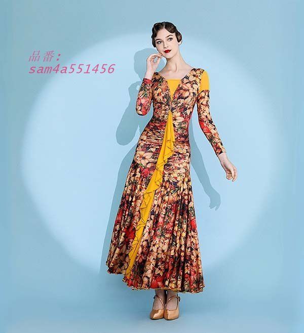 社交ダンスドレス 広がる裾 競技用ドレス ダンス衣装 ダンスウェア ステージ衣装 ワルツ ワンピース 大きいサイズ ドレス am4a551456 LLC-HASEGAWATOSO_COM