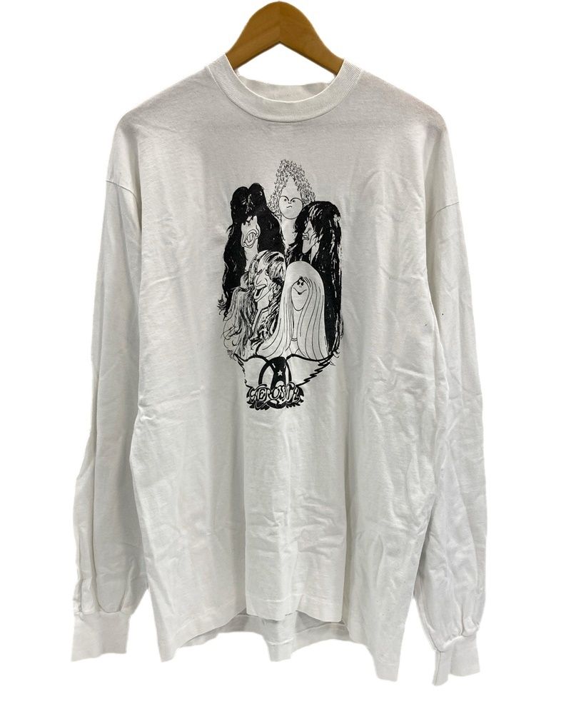 バンド band バンドTシャツ エアロスミス AEROSMITH 白 XL ロンT