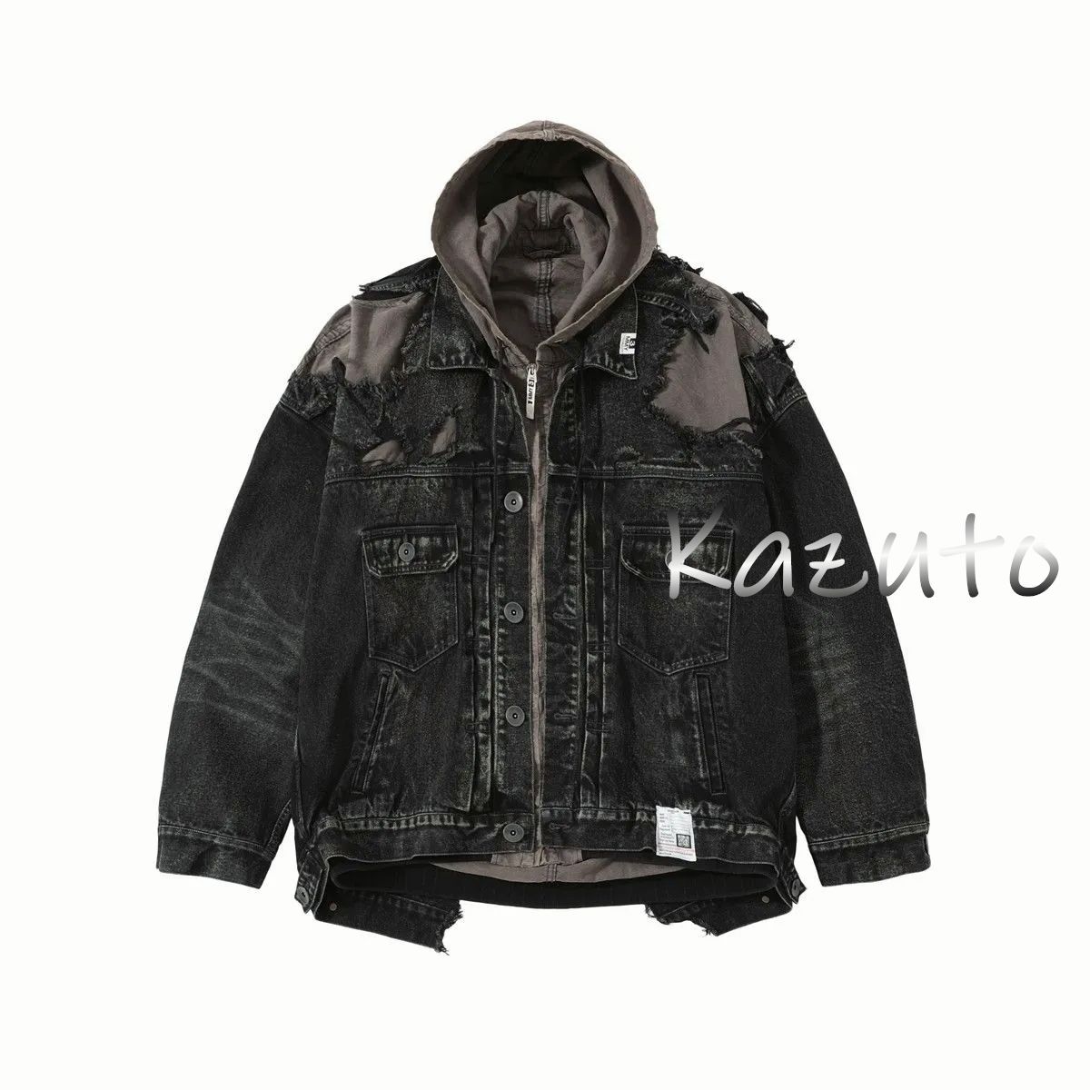 Maison MIHARA YASUHIRO layered denim hooded jacket-格安正規品