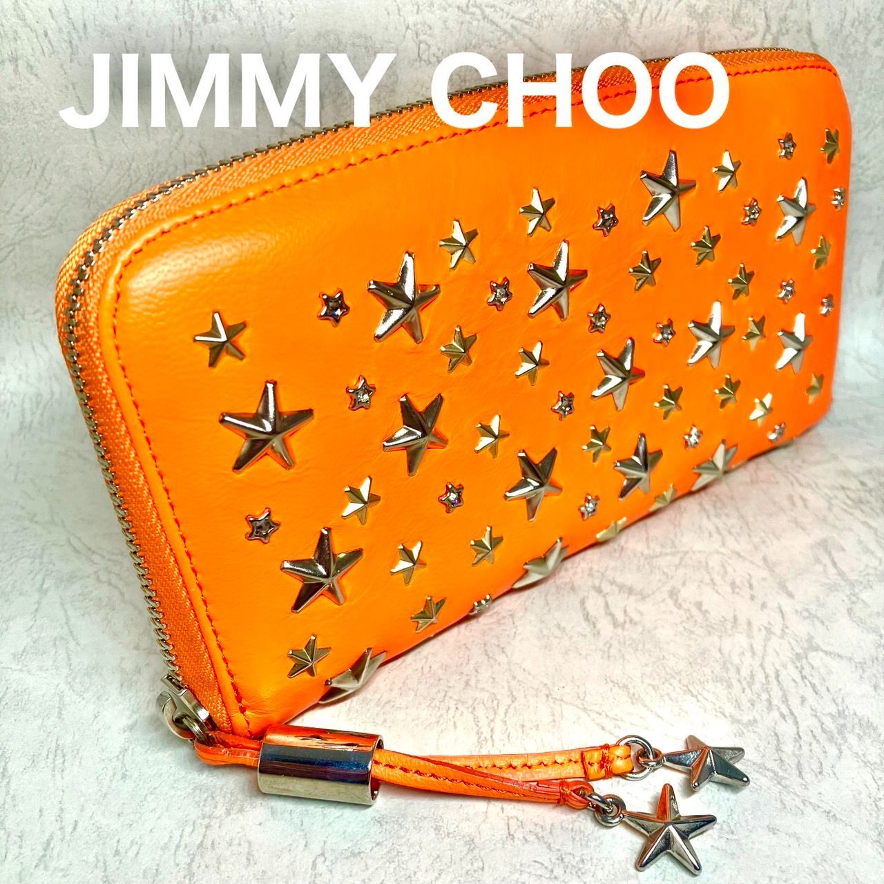 ✨JIMMY CHOO ジミーチュウ 長財布 ジップウォレット ラインストーン 