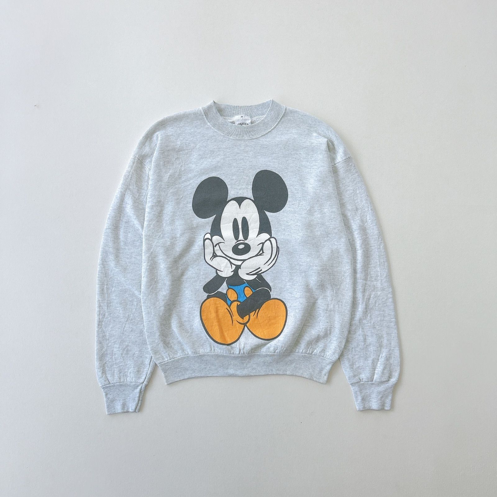 90s USA製 頬杖 ミッキー プリント スウェット Disney vintage mickey 