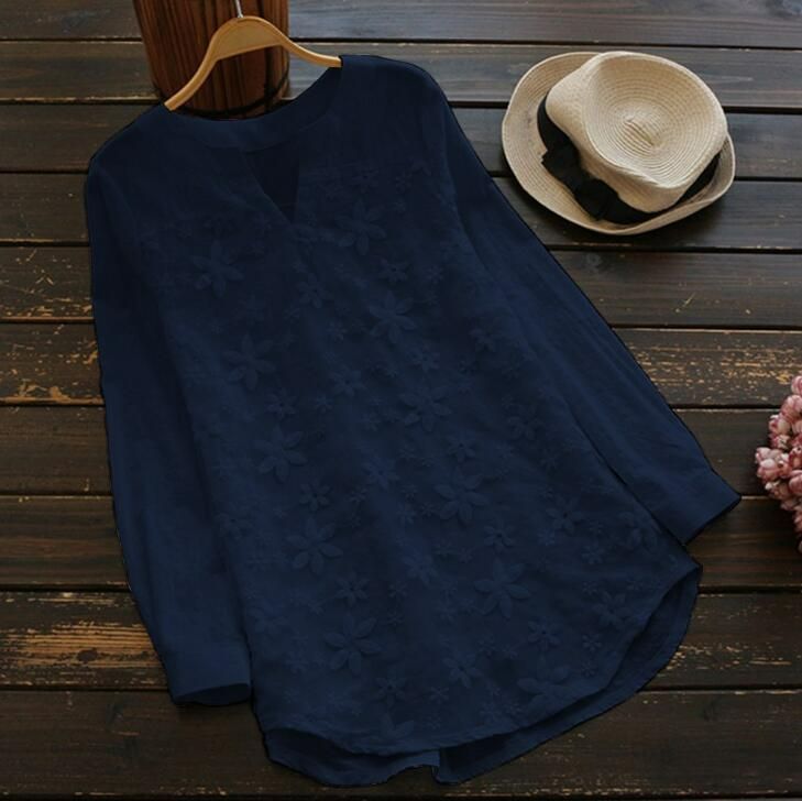 小花刺繍ブラウス tシャツ チュニック 長袖シャツ レース 長袖 レディース Vネック 刺繍 花柄 トップス 可愛い ゆったり ファッション 小花刺繍ブラウス tシャツ チュニック 長袖シャツ レース 長袖