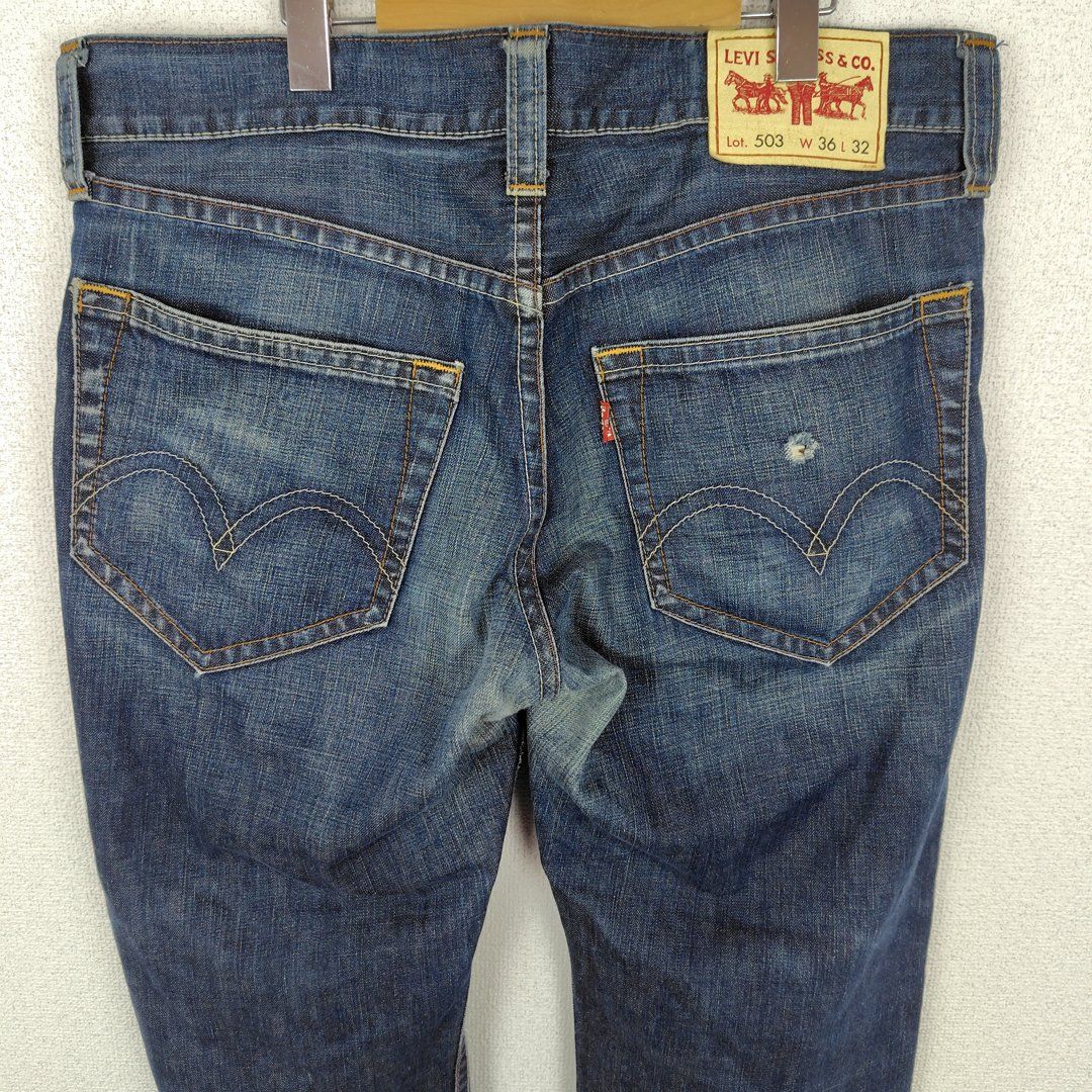 LEVI’S〈503 デニムパンツ ジーンズ 10年製造 W32 L33 ヒゲ〉 LEVI'S 503 W32 L33 デニムパンツ パープルパッケージ 鬼ヒゲ