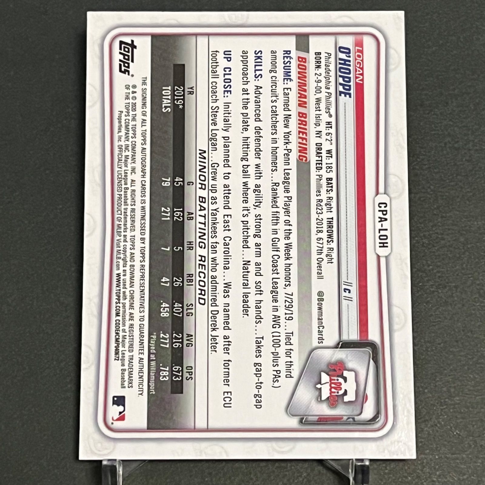 激安通販の 祝開幕！割】ローガンオハッピー直筆サインカード 2020 Bowman Topps