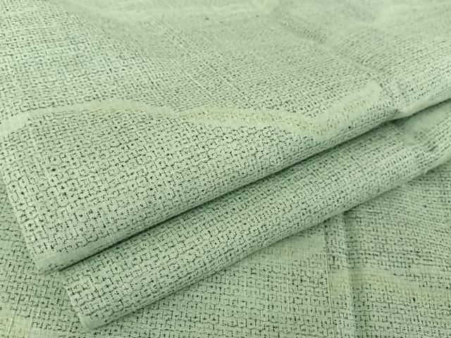 平和屋着物○本場結城紬 重要無形文化財 100亀甲 遠山文 正絹 逸品