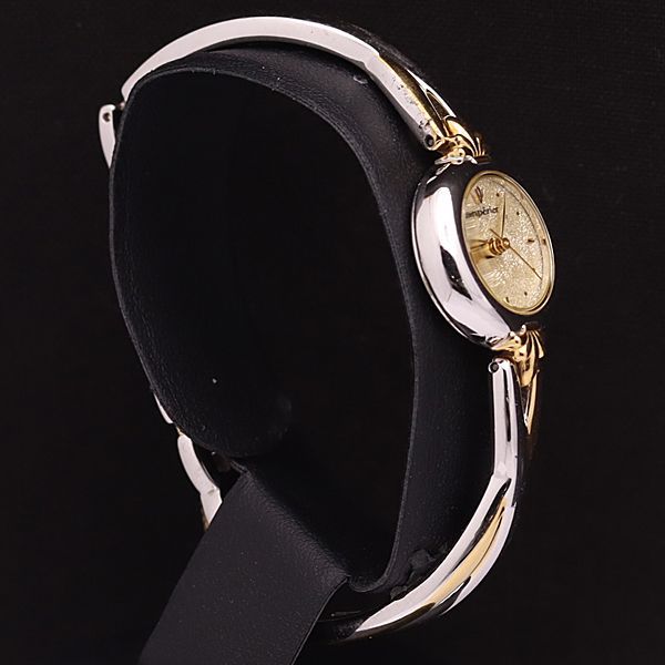 稼働 モンペリエ QZ 295024 リコー ラウンド ゴールド文字盤 レディース腕時計 YSD