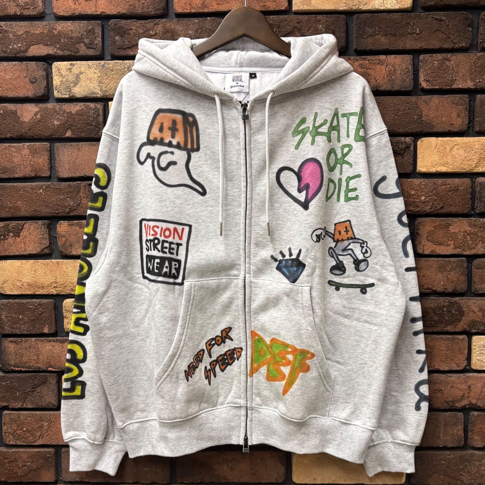 VISION STREET WEAR×guernika】プリント ZIPパーカー コラボ