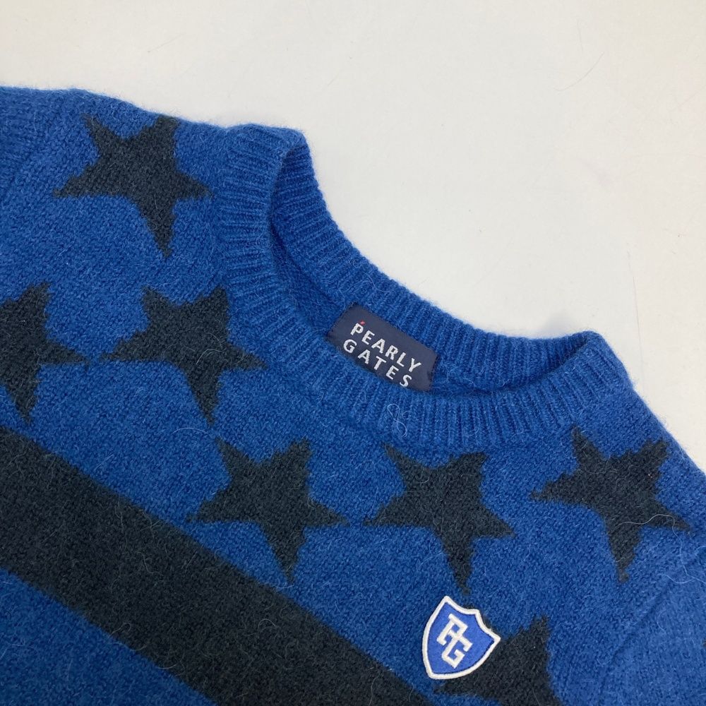 PEARLY GATESパーリーゲイツ ゴルフウェア ニット セーターブルー Ｓ PEARLY GATES パーリーゲイツ ニットセーター ブルー 青 ゴルフ