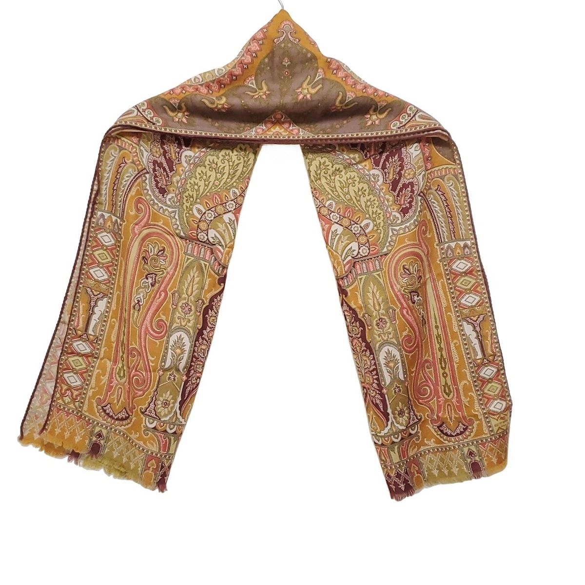 ETRO エトロ ストール ショール - ブラウン×ライトブラウン×マルチ ウール シルク