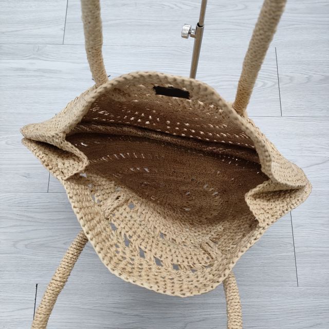 MAISON N.H PARIS ／ ラフィア巾着バッグ　ベージュ かごバッグ MAISON N.H PARIS ／ ラフィア巾着バッグ ベージュ かごバッグ