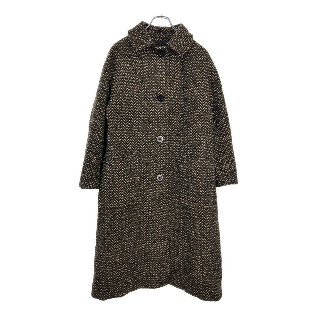 60年代 イングランド製 Aquascutum アクアスキュータム ウール ツイードコート ヴィンテージ ブラウン レディース 14 古着 V5979