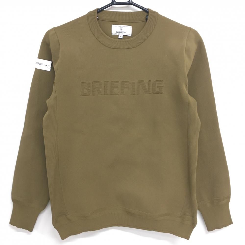 【美品】ブリーフィング セーター ブラウン フロントロゴ ニット レディース M ゴルフウェア 2022年モデル BRIEFING