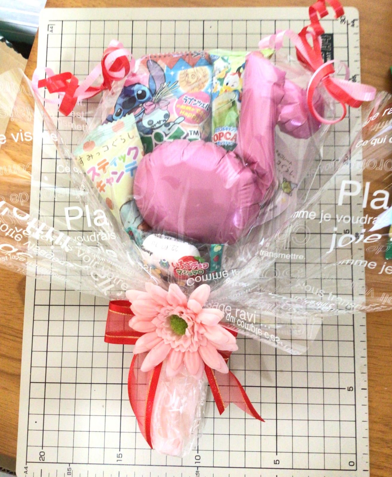 希少になる 音符風船付お菓子ブーケ♡1個 プチギフト 発表会 結婚式 菓子