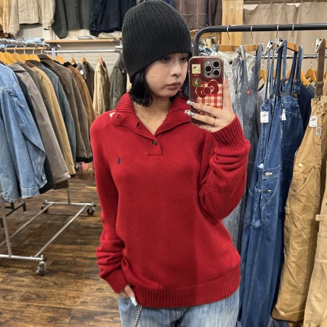 RalphLauren|ラルフローレン ハーフボタンニット