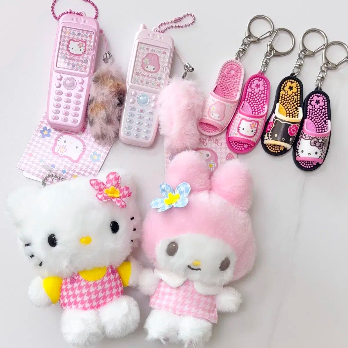 Sanrio サンリオ カオハナ マイメロディー hello kitty ハローキティ マスコット スリッパキーリング フィーチャーフォン