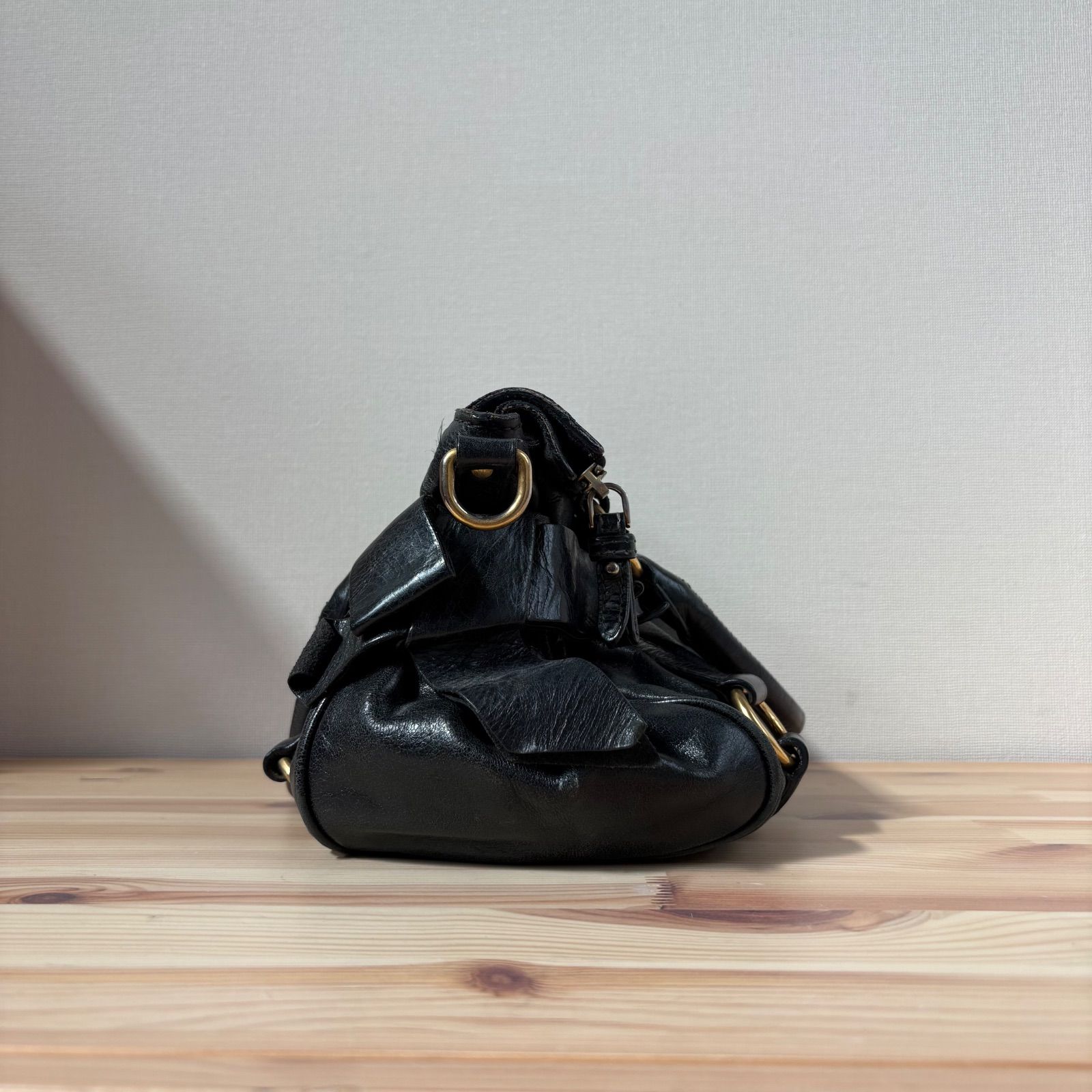 miu miu vitello lux 2way ribbon bag 黒 MIU MIU(ミュウミュウ) Vitello Lux Ribbon2WAYショルダーバッグ