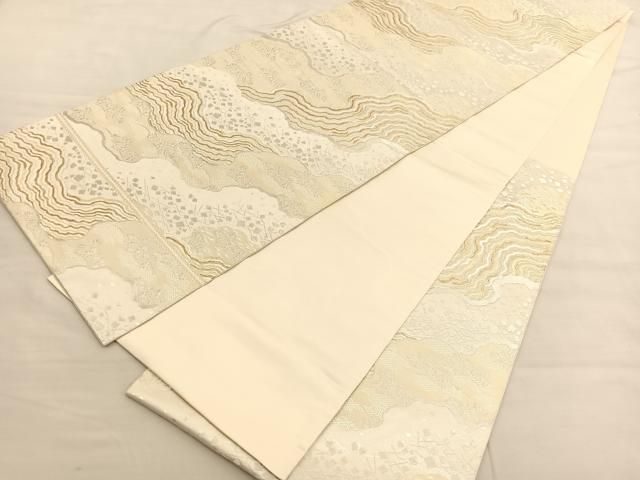 平和屋着物○西陣 服部織物 六通柄袋帯 唐織 道長流水舞葉