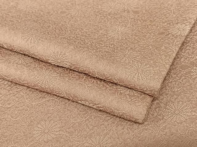 平和屋着物●上質な色無地 菊唐草地紋 蘇芳香色 正絹 AABB6409zg