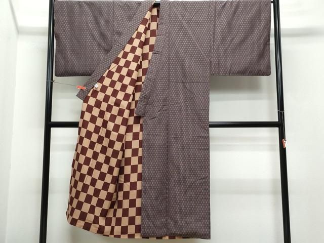 平和屋着物○男性 紬 吉祥文 キングサイズ 正絹 逸品 CAAS8414vf