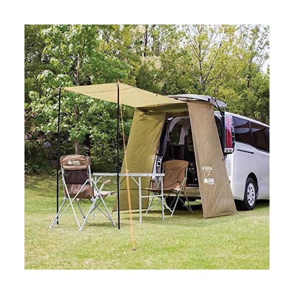 槌屋ヤック U-V1 VISOA×LOGOS カージョイントタープ キャメル ワンサイズ