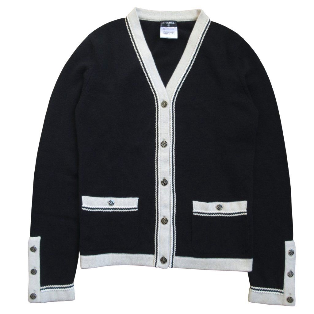 シャネル CHANEL 新品同様 タグ付 13P 英国製 カシミヤ100