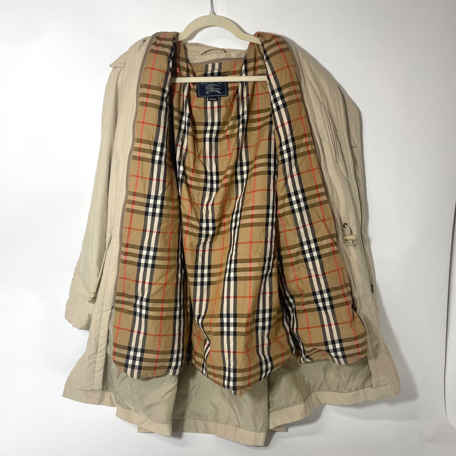 【3Way】美品 バーバリー モッズコート フード ダウンライナー ベージュ M0916-6-F Burberry バーバリー モッズコート ダウンライナー