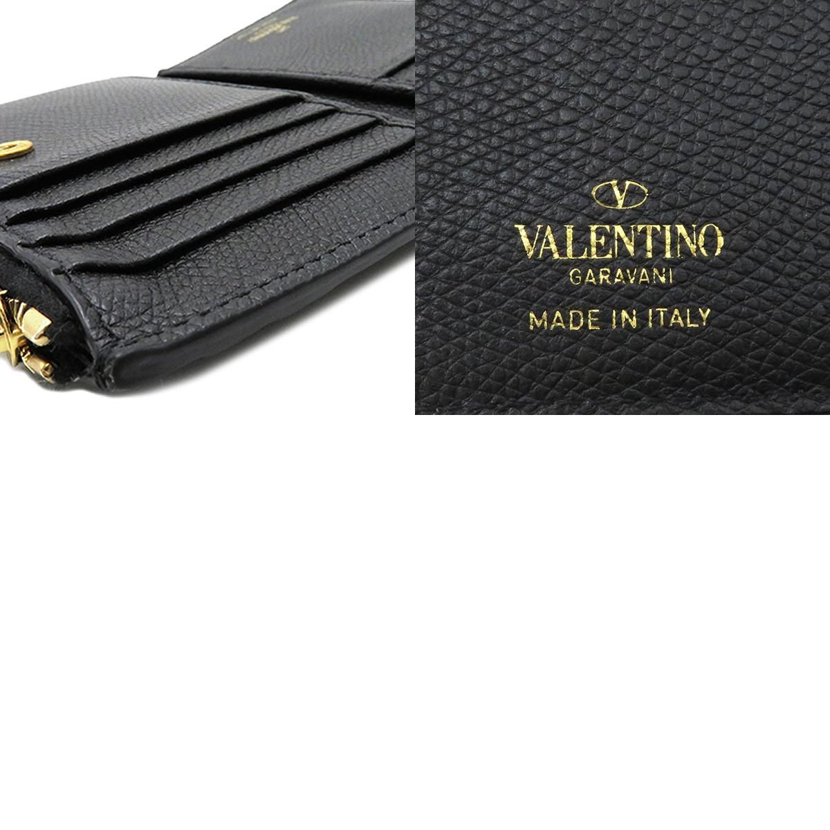 ヴァレンティノ VALENTINO 二つ折り財布 Vロゴ シグネチャー グレインカーフレザー ブラック ゴールド金具 黒 ミニ財布 カード入れ  2W2P0T46RQR_0NO【中古】 - メルカリ
