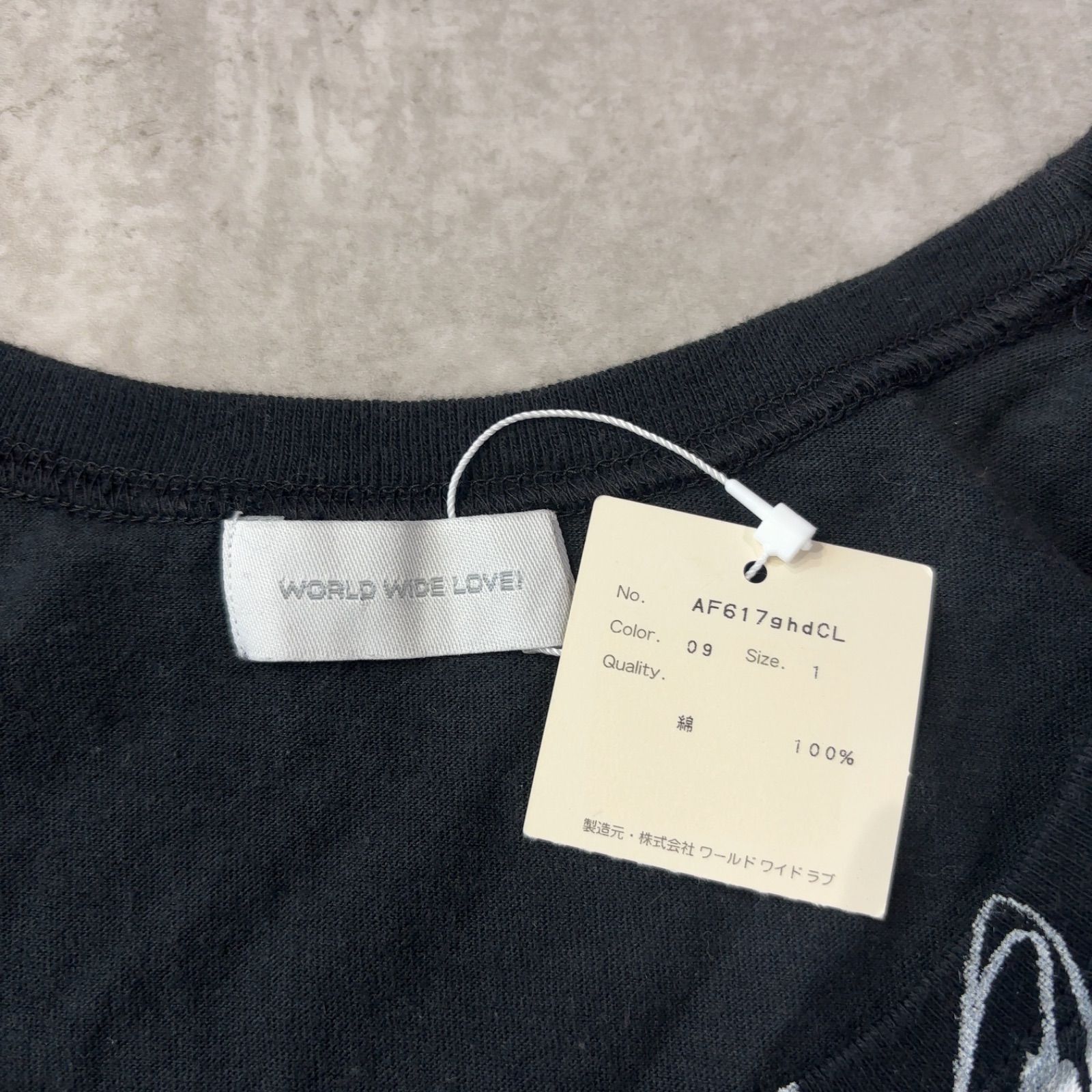WORLD WIDE LOVE! グラフィックタンクトップ ブラック サイズ1 新品