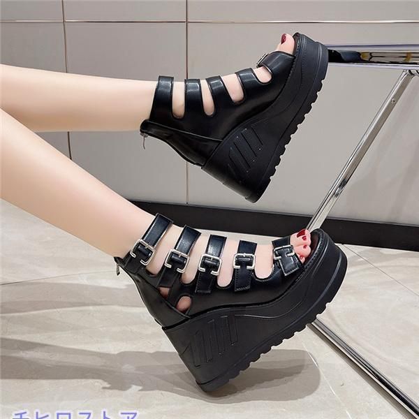 ミル　最新ララピール ブーツサンダル サンダル かかとあり ウェッジソール レディース