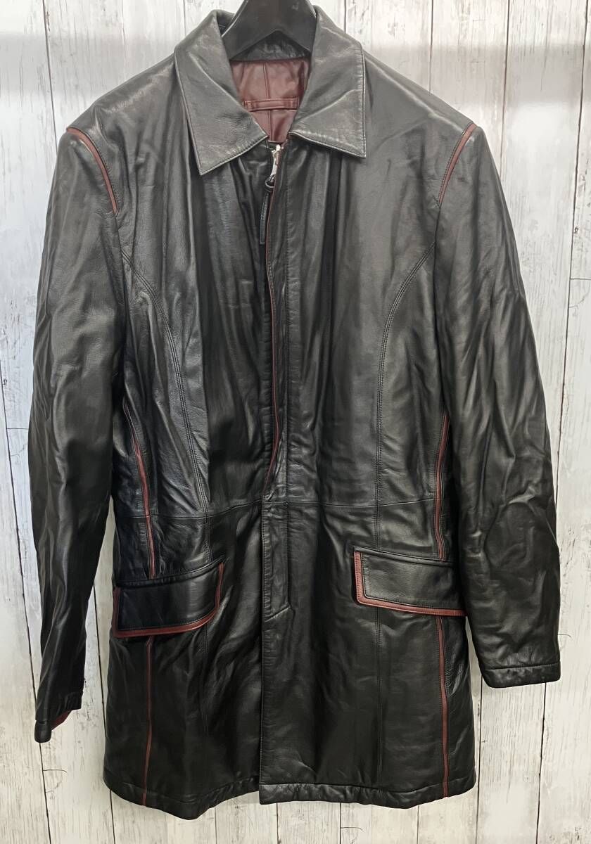 GAULTIER HOMME object レザージャケット ゴルチェ オム オブジェ レザーコート リバーシブル 羊革 サイズ50