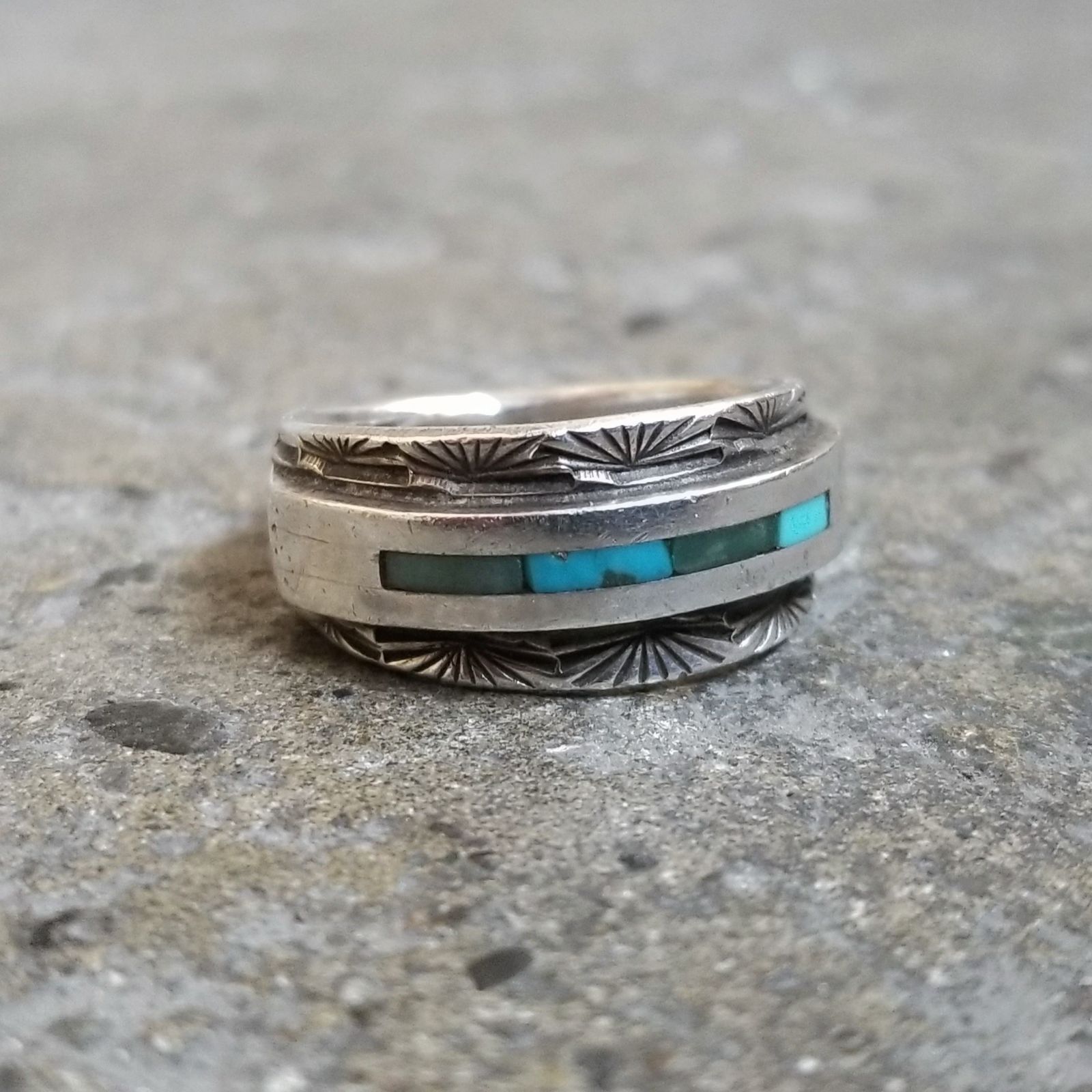 ロンハーマン　ターコイズリング RH Jewelry インレイターコイズリング インディアンジュエリー 指輪