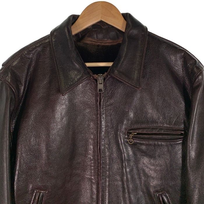 Schott ショット レザーシングルライダースジャケット 襟付 ボア