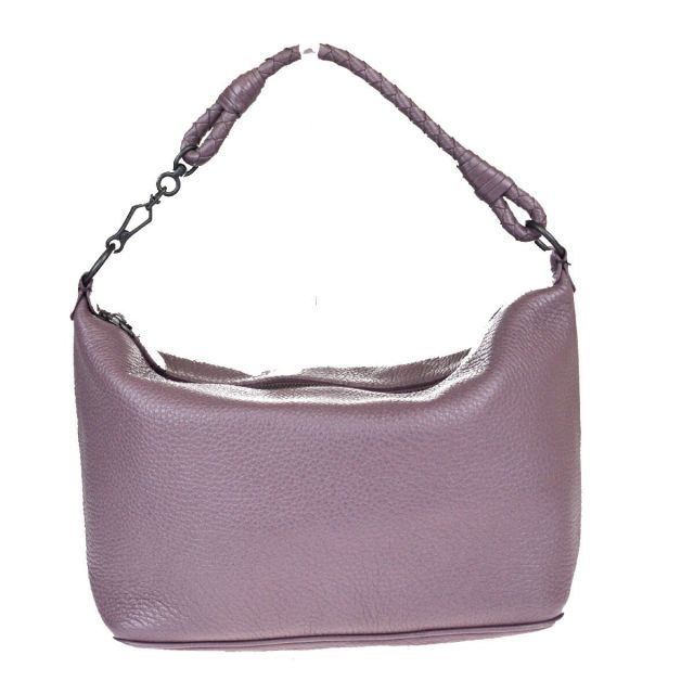 【中古】 ボッテガ・ヴェネタ(Bottega Veneta) イントレチャート レザー ショルダーバッグ パープル 66GB629