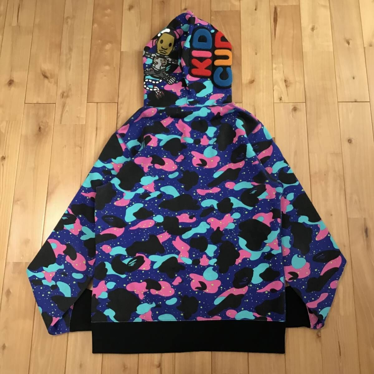 KID CUDI × BAPE camo シャーク パーカー Lサイズ shark full zip  