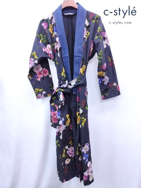 A819 人気 DENIM KIMONO デニムキモノ 着物 マルチ Prix de budou DK-201-KML2 フラワー柄 | O