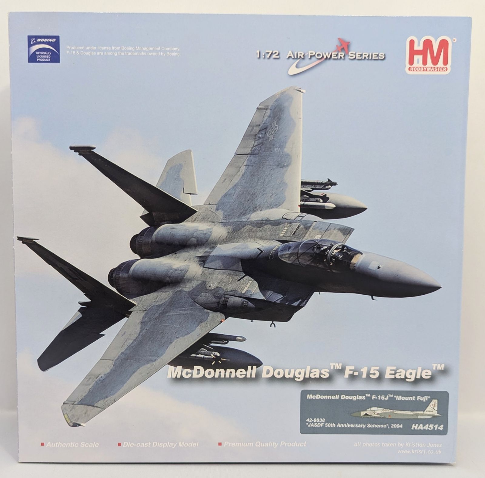 HOBBY MASTER 1/72AIR POWER SERIES Mcdonnell Douglas F-15J Mount Fuji 42-8838 JASDF 50th 2004 HA4514