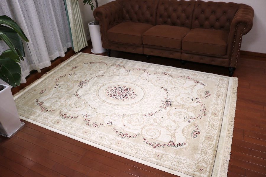 ペルシャ柄絨毯 160×230 新品未使用 ラグ カーペット アイボリー 訳あり ペルシャ柄絨毯 160×230 新品未使用 ラグ カーペット アイボリー