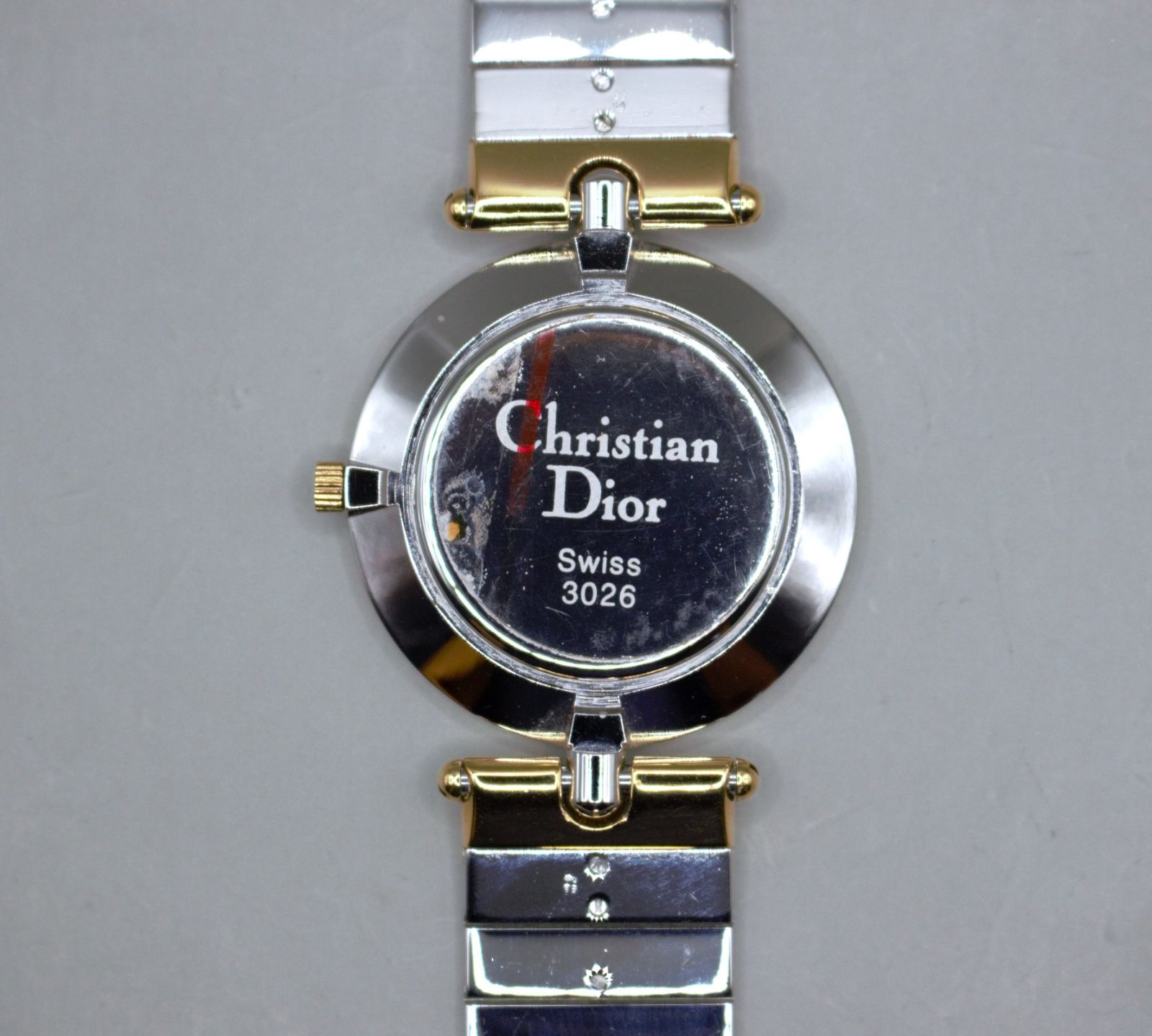 『VRW-351』☆時計☆Ｃhristian Ｄior (クリスチャンディオール)☆3026☆ラウンドフェイス BK文字盤 レディース クオーツ 腕時計☆稼動品☆