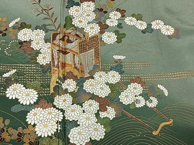平和屋着物□訪問着 立波御所車花文 金彩 正絹 逸品 未使用 AAAU2707ma