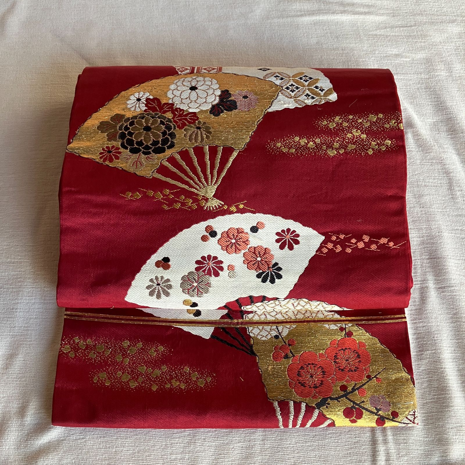 手刺繍　アンティーク　帯　リメイク　アンティーク　ハギレ 楽天市場】【ポイント10倍! 9/1-3】 アンティーク 名古屋帯 檜扇