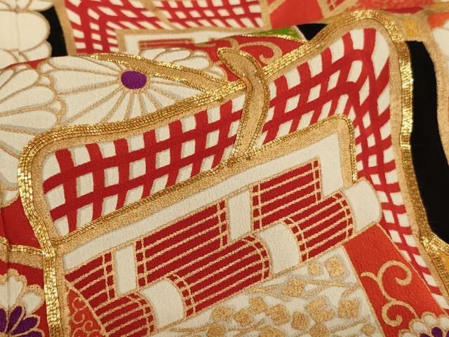 御所車梅文 黒地