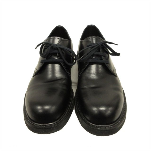 美品 コムコム コムデギャルソン COMME des GARCONS ラウンドトゥ レザー ドレス シューズ 靴 プレーントゥ フォーマル 近年モデル  25cm 黒 ブラック レディース メンズ