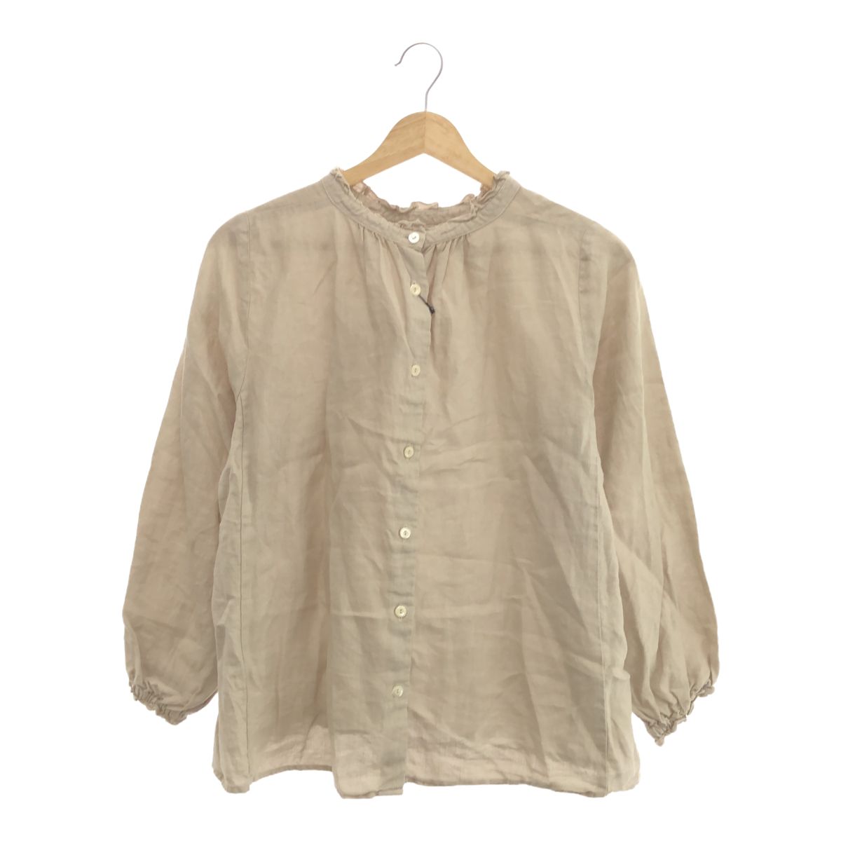 2017SS nest Robe ネストローブ 01175-1112-30 リネン スタンド フリル ブラウス F/ オフホワイト トップス 2WAY【2400011403506】-. nest Robe(ネストローブ) ⁄ 17SS⁄リネンスタンドフリルブラウス⁄01175