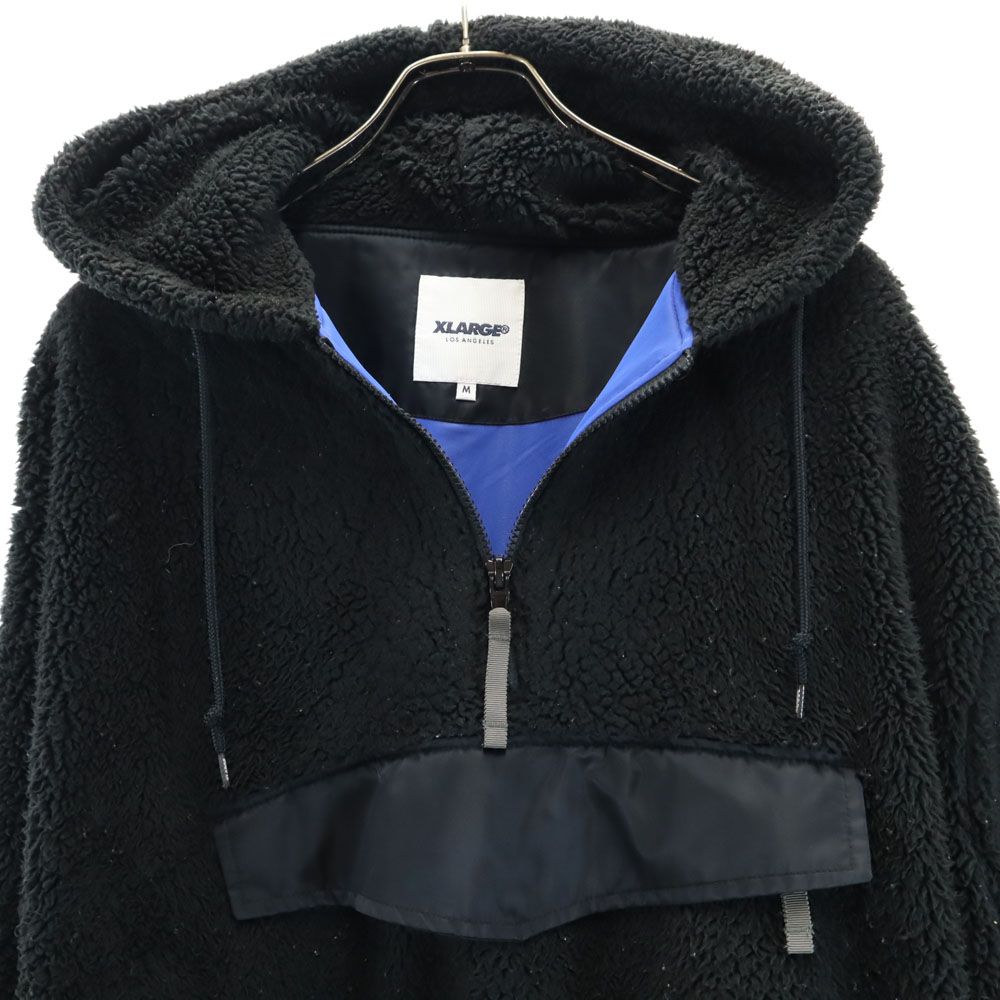 XLARGE ブラック ジャケット M エクストララージ ハーフジップ ボア フリースジャケット M