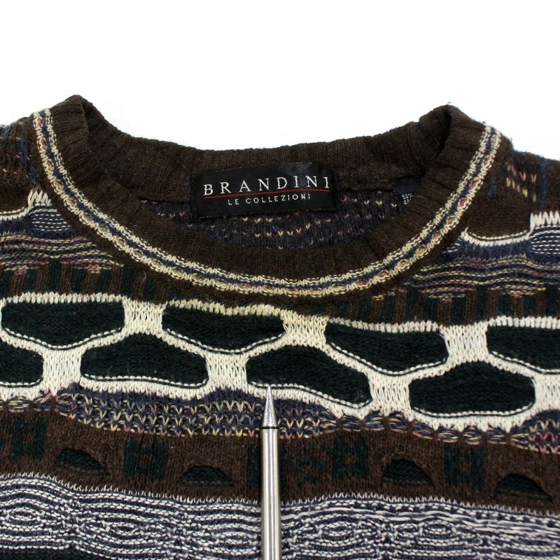 90s vintage BRANDINI 総柄 3D ニットセーター メンズ 表記XL 90s vintage BRANDINI 総柄 3D ニットセーター メンズ 表記XL