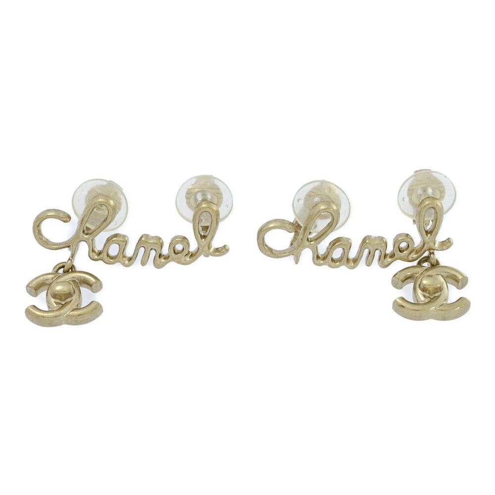 CHANEL シャネル ロゴ ココマーク イヤリング|合金|メッキ-10.9g|プラチナゴールド|プレゼント|記念日 ♀ A レディース 554966