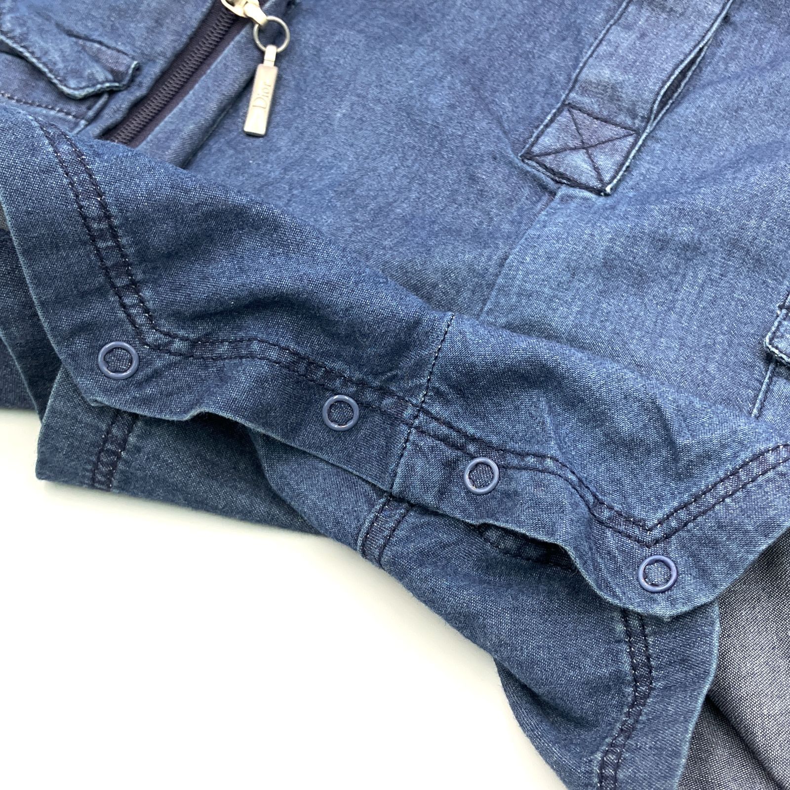 babydior ロンパース　ダウン　水色　ファー　12M 80 B品 baby Dior ロンパース 12m babydior ロンパース ダウン 水色 ファー
